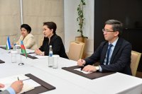 Milli Məclisin sədri Sahibə Qafarova Özbəkistan Ali Məclisi Senatının sədri Tənzilə Narbayeva ilə görüşüb